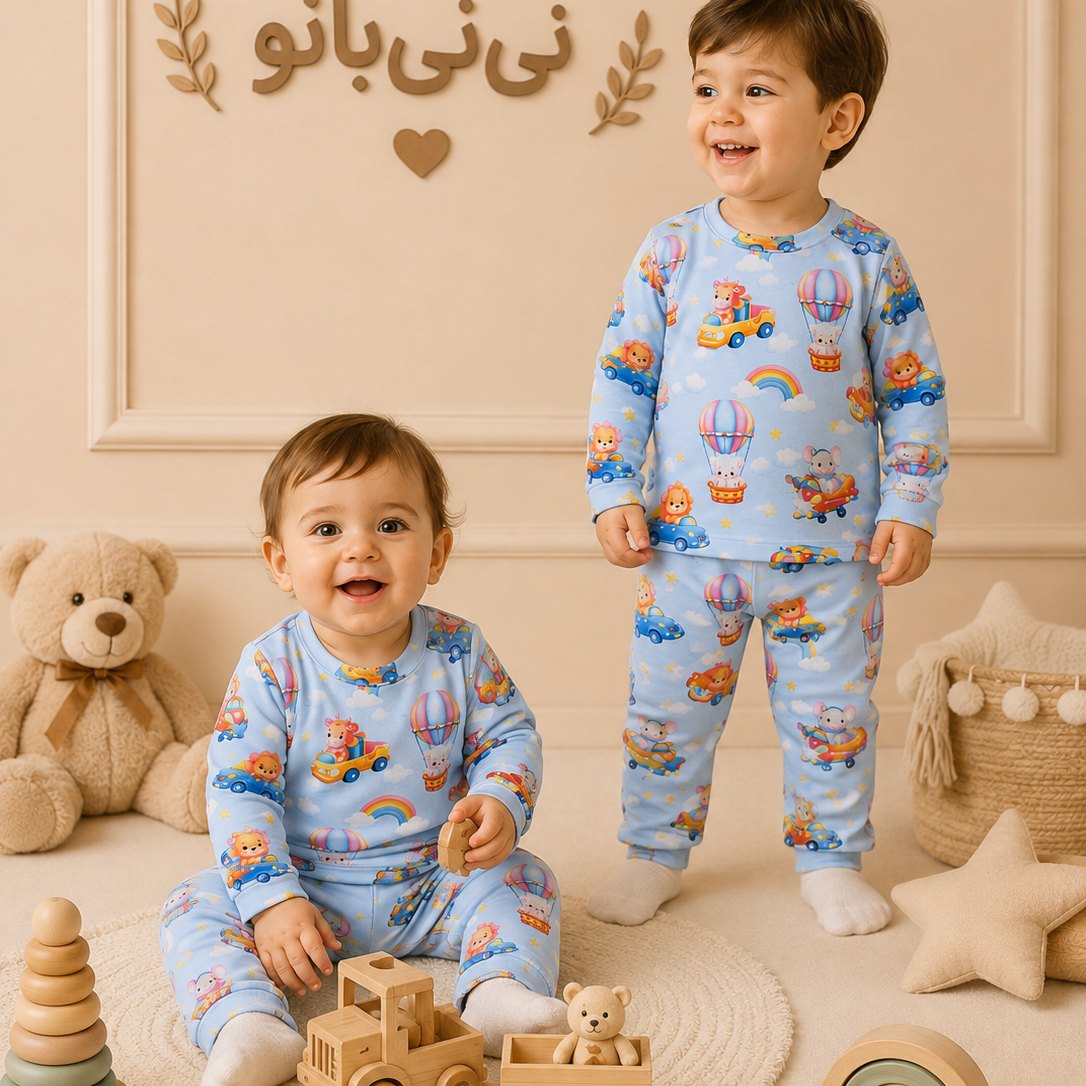 بلوز شلوار آسمان آبی
