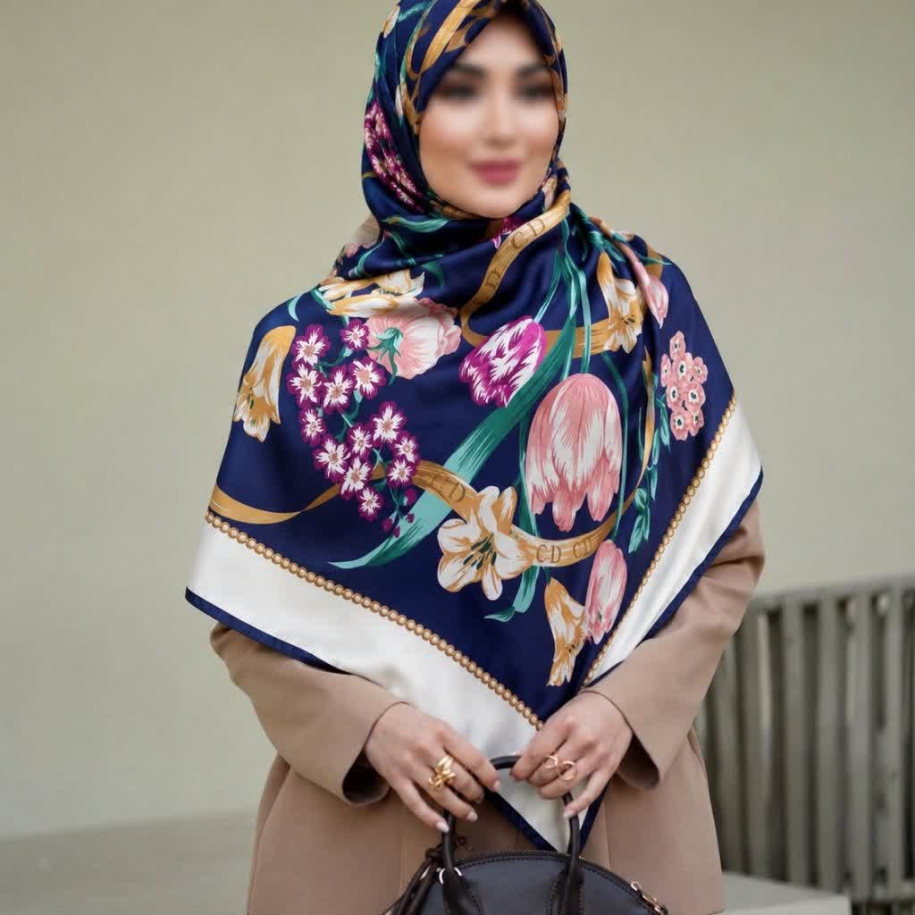 روسری ابریشم تویل لاله